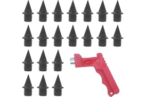 ALLY-MAGIC 20 Stück 1/4 Zoll Track Spikes mit Spike Schraubenschlüssel, Langlauf-Spikes, Ersatz Pyramide Spikes für Sportschuhe Langsprung Track Feld Sprint Joggen Laufen Wandern