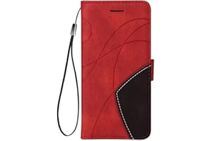 SEAHAI Cuero Funda para Xiaomi Redmi 12 Billetera Estuche, Carcasa con Tarjetero/Cierre Magnético/Suporte, Ultradelgado Cartera Flip PU Cover Case - Rojo