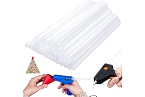 SALADOCY 65 Pezzi Bastoni di Colla a Caldo Trasparenti, 7mm x 20cm Transparente Colla a Caldo Bastoncini Per Pistola Colla a Caldo Super Appiccicoso Adatto Per Fai da Te, Riparazione e Fissaggio