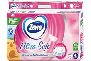 JPHYLL Zewa Ultra Soft mit Stroh, 4-lagig, Weiß, 8 x 150 Blatt