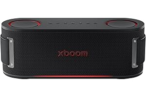 LG xboom Bounce, Altavoz Inalámbrico, Bluetooth, 40W, Sonido Sound Boost, Resistente al Agua IP67, Autonomía 30h, Color de Luces LED Variable, Amplia Conectividad