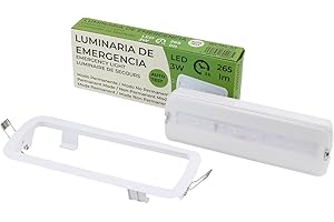 Alpinaluz Luz de Emergencia LED 3W Autotest con Batería de Litio, Modos Permanente y No Permanente, Montaje Empotrado o Superficie, 265 lm, 6500K, 3 Horas de Autonomía pare Techo o Pared