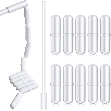TOPINCN 5 Stks Magnetische Roerder Mixer Roer Bar Type-C Witte Kleur Ptfe Roer Bar Laboratorium Roerder Flea Lab voor Magnetische Mixer (C5 * 15Mm