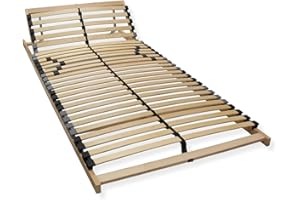 Sleepneo Lattenrost 120x200, Kopfteil verstellbar, Ergonomischer 7 Zonen Lattenrost, Buchenholz, 28 Latten, Lattenrost Selbstmontage, hohe Traglast bis 150Kg