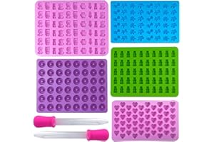 BLUVAST 5 Pièces Moule Silicone Qualité Alimentaire Bonbon, Moule Bonbon Convient pour Faire Chocolat, Glaçons et Biscuits