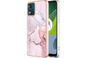 SAWIQPD Motorola Moto E13 Case, Glitter Sparkle Marble Effect Soft Silicone Phone Cover Slim Thin TPU Bumper Shockproof Scratch-resistant Shell Protective Back Case for Motorola Moto E13, Rose Gold