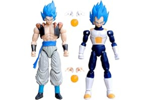 OBLRXM Goku Figure, 2 PCS Action Figure Goku, 17cm Goku Ultra Instinct Action Figure Anime, Figurine Decorazione Torta, Goku Figura Set, Mini Statuette di Dra-gon Ball Z.
