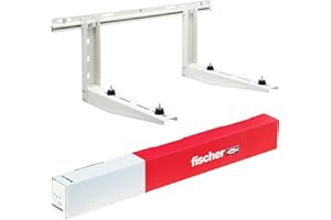 Fischer Staffe per Climatizzatore Unità Esterna KLIMA HEAVY, Lunghezza Braccio 560 mm, Mensole Acciaio Zincato, Include Sistema di Fissaggio Fischer SX e Piedini Antivibranti