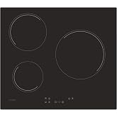 Candy Timeless CH63CC/4U2, 3 Zones, 60 cm, 10 Power Levels, 5.5 KW, Central Controllers, Safety Lock, Heat Indicator, Overhea