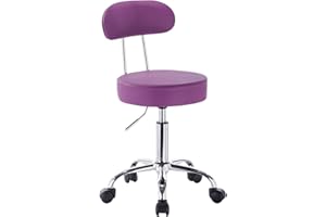 WOLTU® BH34vl-1 Sedie Ufficio Sedia da Scrivania Sgabelli con Schienale Similpelle Cromato Girevole Moderno Viola 1 Pz