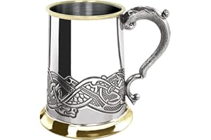 ENGLISH PEWTER COMPANY SHEFFIELD, ENGLAND English Pewter Company EP151 Chope celte avec Base et Tour en Laiton 1 Pinte