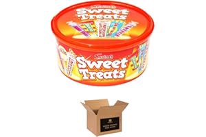 SHOPIOR Sweet Treats Assortment Tub – Mixed Retro Sweets Gift Box with Love Hearts, Refreshers, Drumsticks & More – Party Favourites for Kids & Adults | 600g (Pack 1, Sweet Treats)