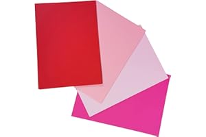 BCREATIVETOLEARN Mother's Day A4 Card Stock Pack, 40 Sheets to Make Your Own Valentines Cards, Smooth Sheets of Pale Pink, Hot Pink, Red & White A4 160gsm Card for Mothers Day Crafts & Card Making Projects