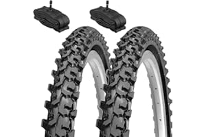 ECOVELO 2 neumáticos de 26 x 1,95 (50-559) + cámaras América, neumáticos con tacos para bicicleta de montaña