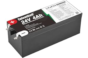 TalentCell LiFePO4-Akku, 24V 4Ah, wiederaufladbar, 25,6 V, 96Wh, Lithium-Eisenphosphat-Batterie
