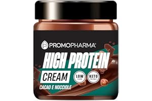 PROMOPHARMA High Protein Cream - Crema Proteica Spalmabile Keto Cacao e Nocciole - Ricca di Proteine e Low Carb - Ideale per Dieta Chetogenica - High Protein Food - 200 g