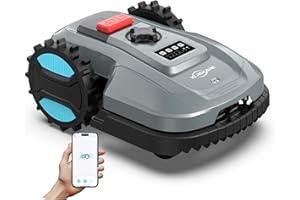 YARDCARE E400 Robot Tagliaerba con Controllo Tramite App,Fino a 400 m², Altezza di Taglio da 20-60 mm, Sensore di Pioggia,Robot Rasaerba 18 cm di Larghezza di Taglio,Meno di 60 dB