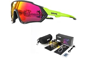 KAPVOE Lunettes de soleil polarisantes pour cyclisme,ensemble de 5 verres interchangeables,lunettes sportives pour hommes et femmes