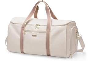 GOLF SUPAGS Borsa da Viaggio Convertibile 2 in 1 Borsa Sportiva da Donna con Scomparto Scarpe Borsas Porta Abiti da Viaggio Borsas per Bagagli a Mano (Beige)
