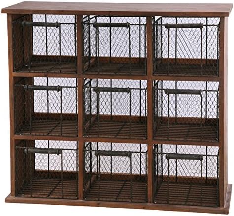 Winward Designs Wood and Wire Cabinet, 34 by 30-Inch, Natural