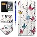 Produktbild EUWLY Kompatibel mit iPhone 8 Plus 5.5 Glitzer Schutzhülle Hülle Luxus Bling Diamant Strass Leder Tasche Flip Handyhülle Klapphülle Glänzend Handytasche Lederhülle,Schmetterling