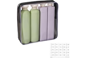 GIUSOBG Botella Exprimible 250ml+260ml Botella Exprimible con Tapa Abatible 4 Piezas Envases de Viaje a Prueba de Fugas Para Champú de Viaje Portátiles para Champú Loción