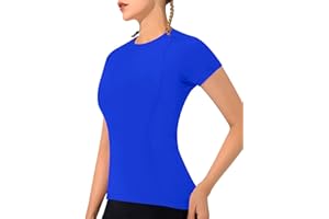 IECCP Women's Gym Shirts Workout Yoga Running Sports Tops Breathable Athletic Exercise Teeshirts Quick Dry Short Sleeve