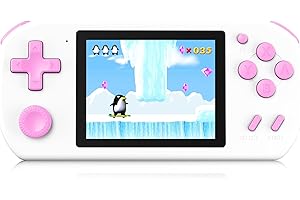 KAVOYI Handheld Games Consoles for Kids Preloaded 218 Retro Video Games, Portable Gaming Player with Rechargeable Battery 3.0" LCD Screen, Mini Arcade Electronic Toy Gifts for Boys Girls, White