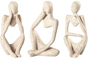 Irayin Estatua de Pensador Abstracta, Figuras Decorativas Modernas Salon, Decoración de Figura Dorada, estatuas Decorativas para Salón, Escritorio, Oficina - Rocas