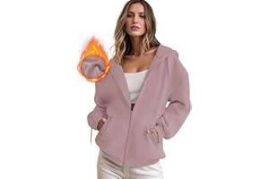 IWOLLENCE Bluza damska z zamkiem błyskawicznym, kurtka polarowa z kapturem