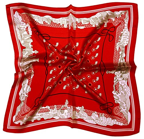 Preisvergleich Produktbild Rotes Hellgraues Abstraktes Kleines Dichtes Seide Quadratisches Schal