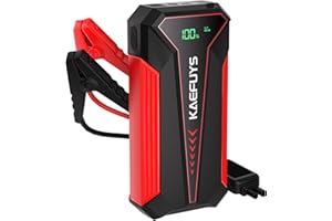 KAEFUYS Rozrusznik samochodowy 1600A 16000mAh Car Jump Starter 12V z wyświetlaczem LCD Inteligentne zaciski bezpieczeństwa i światło LED do samochodów, ciężarówek, motocykli, SUV-ów itp.
