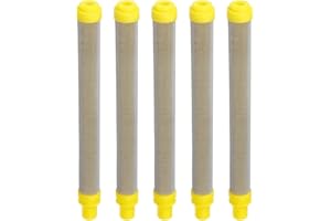 LBSAMP 100 Mesh filtro per Wagner Airless vernice pistola a spruzzo Airless pistola filtro elementi in acciaio inox per Wagner Airless vernice pistola a spruzzo giallo 100mm lunghezza - 5 pezzi