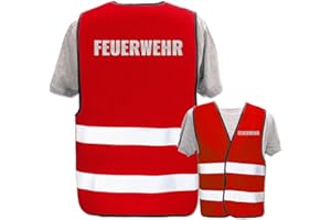 PIXIPRINTS.COM Bedruckte Marken-Warnwesten mit Leuchtstreifen * Standard- o. Reflex-Druck * Einsatzkräfte, Warnweste Begriffe Einsatzkräfte:Feuerwehr (Reflektierend), Farbe + Größe:Rot (XL/XXL)