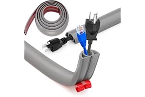 HENGRONGSHEN Protezioni per Cavi a Pavimento, Autoadesivo Copricavi per Pavimento, 2m x 2cm Passacavo a Pavimento Perfetti, Canalina per Cavi Tutti i Cavi di Alimentazione a Casa,Ufficio,Scuola,Magazzino (Grigio)