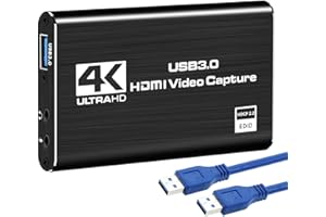 DIGITNOW! Carte De Capture HDMI USB 3.0, Carte de capture audio vidéo 4K, Full HD 1080P pour l'enregistrement de jeu, diffusion en direct