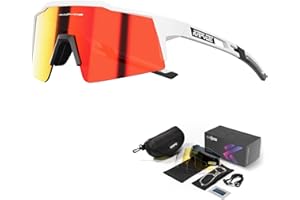 KAPVOE Gafas de Ciclismo Polarizadas con 1 Lente O 4 Lentes Intercambiables TR90 Gafas de Sol Deportivas Hombres Mujeres K9023