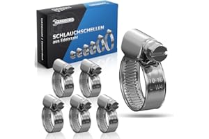 GARSIDURO® 22 colliers de serrage metallique inox 10-16mm – colliers serrage professionnels en acier inoxydable V2A pour tuyau d’arrosage, voiture, moto | pinces de tuyau 10-16 mm