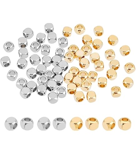 CREATCABIN 100 Perline Cubo Distanziatore 2.5mm Argento - Ottone Placcato Per Gioielli - Foto 9