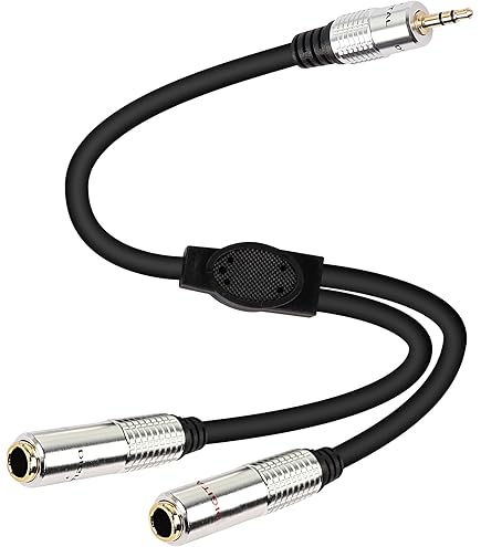 DuKabel Adaptateur Jack Auxiliaire 3,5 Mm Vers Prise Jack 6,35 Mm Fiche TRS Stéréo 1/8" Vers Connecteur Audio TRS Femelle 1/4" Pour Casque Ou Haut-parleur – Top Series (30 Cm
