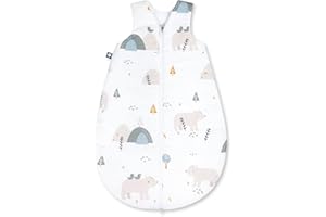 Julius Zöllner Baby Ganzjahresschlafsack aus 100% Baumwolle, Größe 90, 12-24 Monate, Standard 100 by OEKO-TEX, made in Germany, Mountain Bear