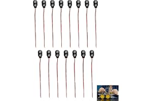 15 st 9 V batterikontakt, 9 V typ I batterikontakt, batterikontakt med 150 mm kabel, lätt att installera, batteriterminal, id