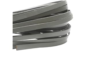‎ESNADO esnado Lederband Flach 10 mm x 2 mm. Grau - 1 Meter