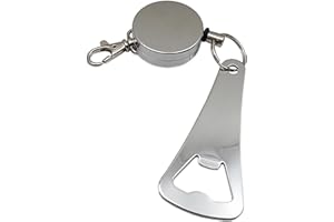 MYLEDERSHOP Práctico rollmatic llavero con abrebotellas en metal en plata