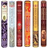 Both Incense Sticks | 6 Boxes X 20 Sticks | Lavender, White Sage, Incense, Dragon Blood, Palo Santo and Sandalwood| - Total 1