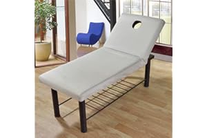HXAIYOUU Massage Table Sheets, Massage Bed Cover with Face Hole, Fitted Sheets Washable Reusable Massage Table Cover for 80cm or Less Massage Bed (Grey, 70 * 190cm)
