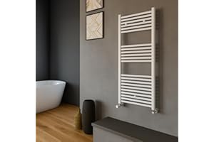 OGOMONDO Termoarredo Bianco Bagno Acciaio Calorifero Termosifone (1, H1200xL500xI450 23 Tubi)