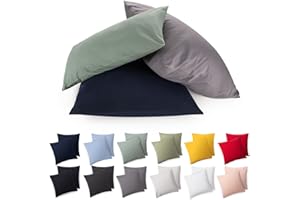 Blumtal Federe Cuscini Letto Matrimoniale Cotone - Federe Cuscini Divano 40 x 40-100% Cotone, Set di 2 Federe in Jersey con Cerniera, Federa certificate Oeko-Tex, Cuscini per Divano - Rosso