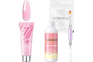 Coscelia Set Ricostruzione Unghie,1pc Poli Estensione Gel con Strumenti per Unghie Set Unghie Gel Ricostruzione Completo Set per Manicure