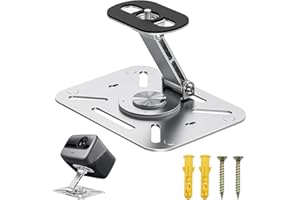Zyluniy Soporte de Escritorio para Proyector, Soporte de Pared Giratorio 360° para Proyector Multifunción con Roscado de 1/4 de Pulgada - Plateado